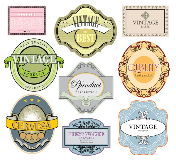 Set di etichette in stile vintage — Vettoriale Stock