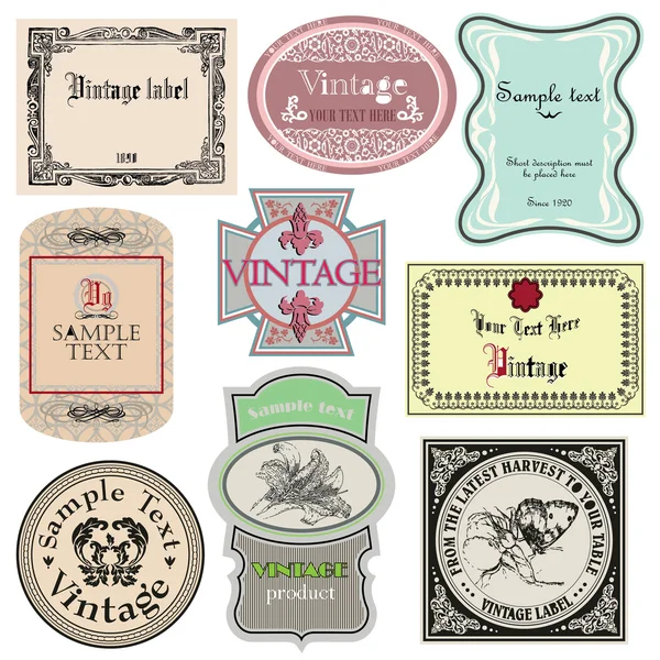 Set di etichette in stile vintage — Vettoriale Stock