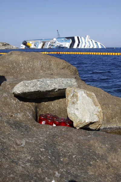 Zatonął statek wycieczkowy Concordia — Zdjęcie stockowe