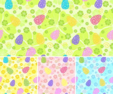 Seamless easter bacground / 4 colors variants / vector clipart