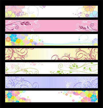 Floral website banners clipart