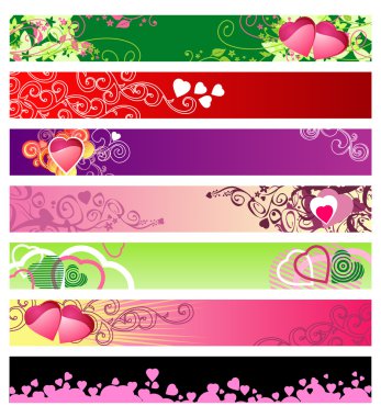 Love & hearts website banners / vector / set #1 clipart