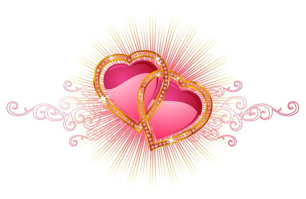 İki sevgi kalpleri / vektör — Stok Vektör