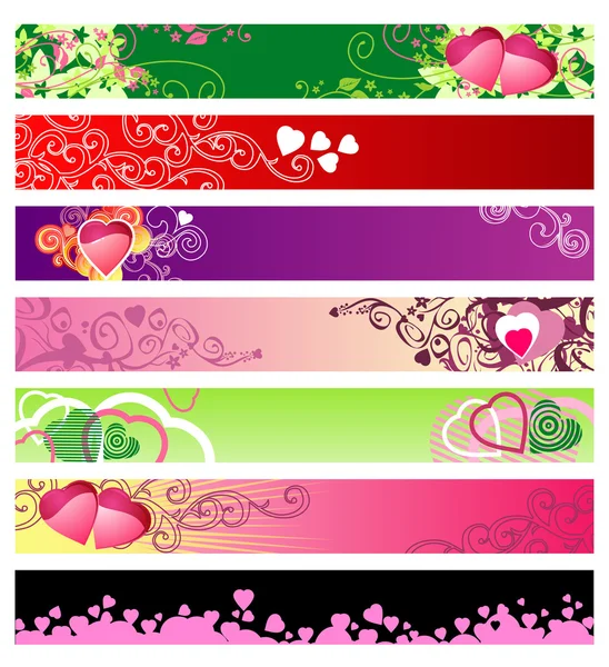 Amor & corazones banners sitio web / vector / set # 1 — Archivo Imágenes Vectoriales