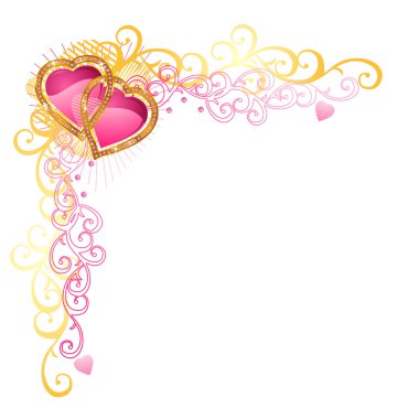 Heart of love / Vector Corner / Valentine clipart