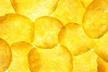 Potato Chips Background / Crisps / Macro / Back-lit clipart