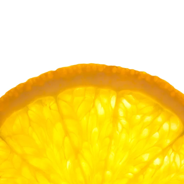Slice of fresh Orange / Super Macro / Back lit — Stock Photo, Image