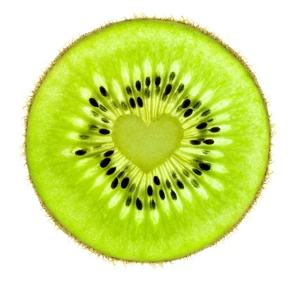 Coração de um Kiwi / Super Macro / back lit — Fotografia de Stock
