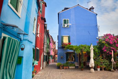 Front view of Home / Old European Houses in the street / Italy clipart