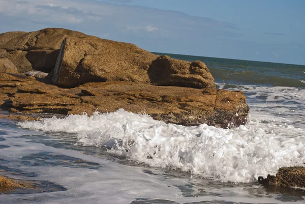 stock image Foam of sea on rocks