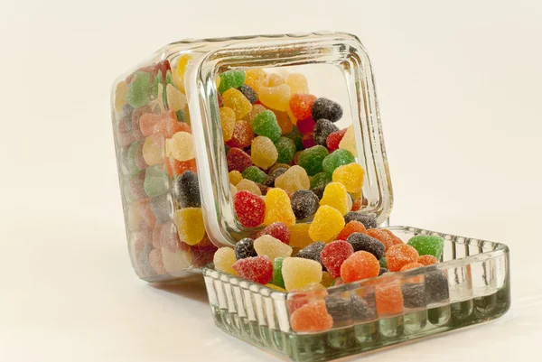 Garrafa com doces de frutas — Fotografia de Stock