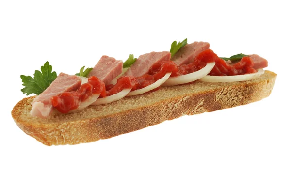 Sandwich på vit — Stockfoto
