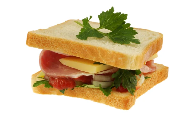 Sandwich sur blanc Image En Vente