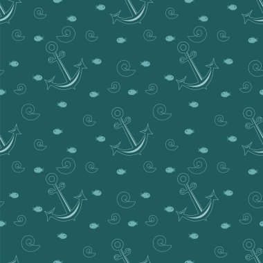 Seamless sea pattern clipart