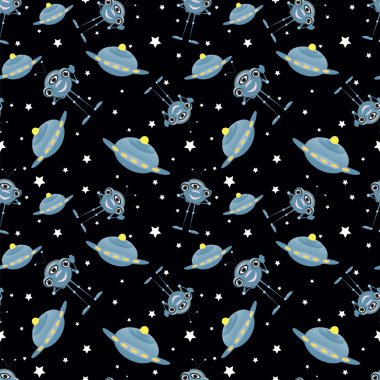 Space seamless pattern clipart