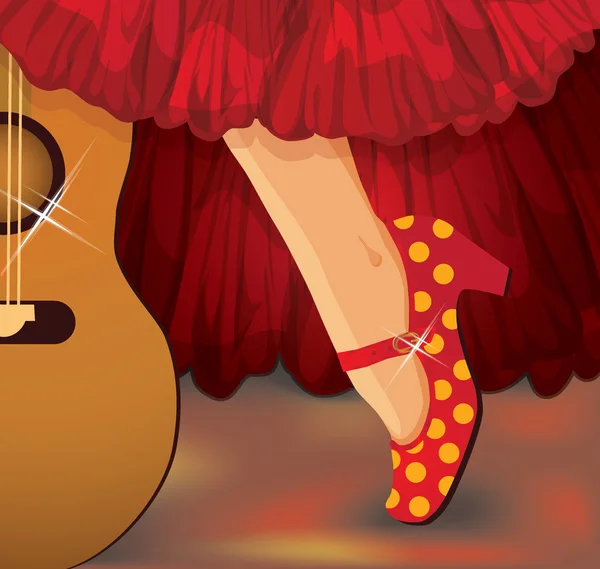Scheda di flamenco spagnolo, illustrazione vettoriale — Vettoriale Stock