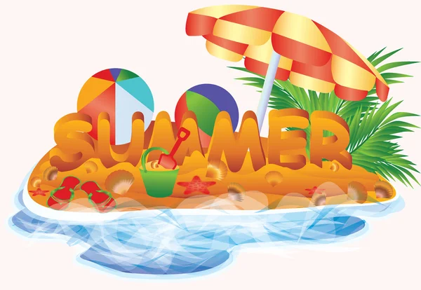 Cartão de verão, ilustração vetorial —  Vetores de Stock