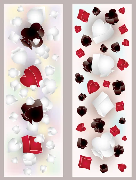 Twee poker 3D-banners, vectorillustratie — Stockvector