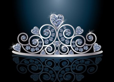 Tiara or diadem with reflection, vector illustration clipart