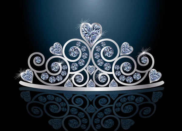 Tiara or diadem with reflection, vector illustration — Stock Vector