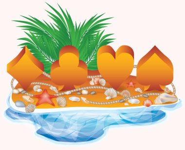 Yaz poker afiş, vektör çizim