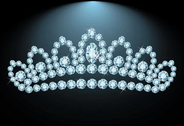 Hermosa tiara Diamond, ilustración vectorial — Vector de stock