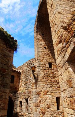 Gotik ortaçağ şehir pals, Katalonya, İspanya