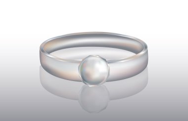 Pearl ring, vector illustration clipart