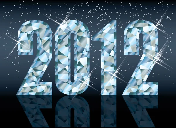 Бриллиантовый новый 2012 год, векторная иллюстрация — стоковый вектор