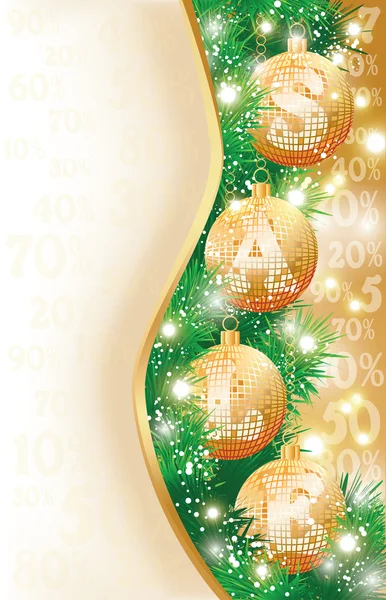 Banner de venta de Navidad, ilustración de vectores — Vector de stock