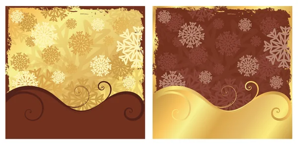 Deux fond d'hiver, illustration vectorielle — Image vectorielle