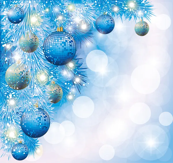 Cartão de Natal azul, ilustração vetorial — Vetor de Stock