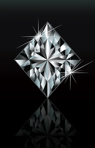 ダイヤモンドの火かき棒カード記号ダイヤモンド、ベクトル — ストックベクタ