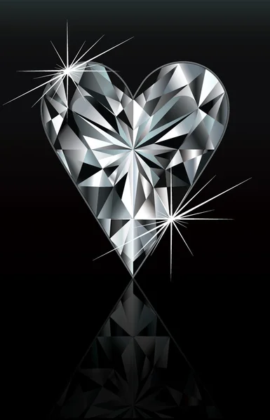 Diamante tarjeta de poker signo corazón, vector — Archivo Imágenes Vectoriales