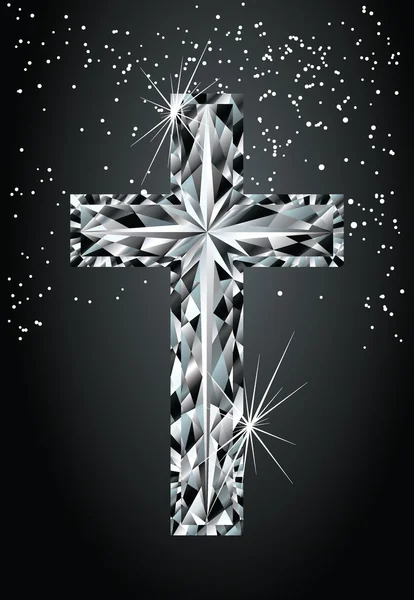 钻石十字架、 矢量 — 图库矢量图片