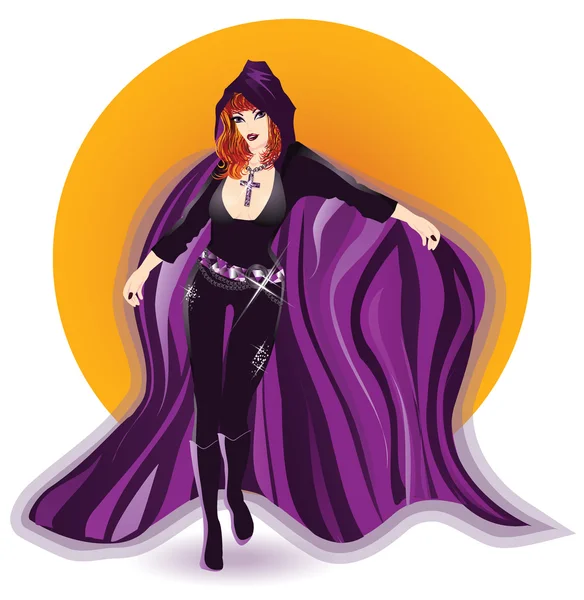 Фиолетовая королева ведьм, векторная иллюстрация — стоковый вектор