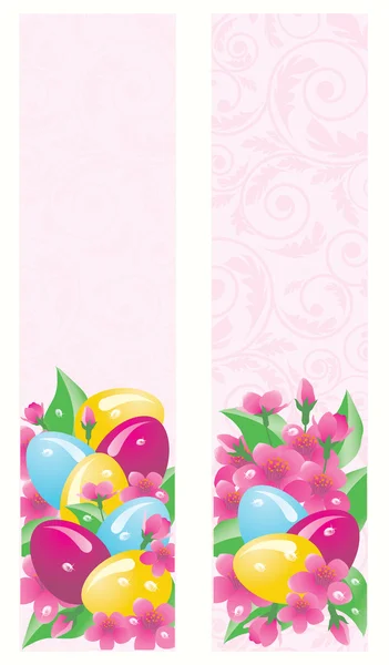 Deux bannières de Pâques, illustration vectorielle — Image vectorielle