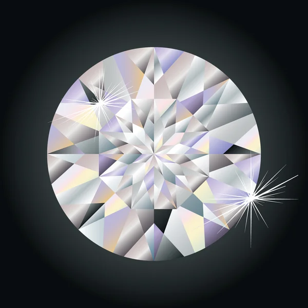 Vectorillustratie van een diamant op zwart — Stockvector