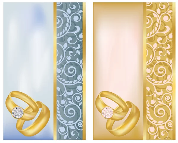 Deux alliances en or. Illustration vectorielle — Image vectorielle