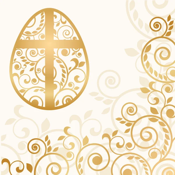 Cartão de ovo de Páscoa, ilustração vetorial — Vetor de Stock