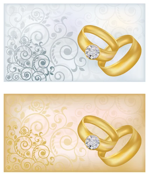 Deux bannières de mariage, illustration vectorielle — Image vectorielle