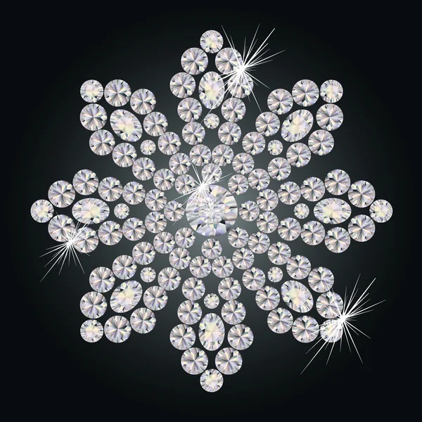 Beautiful diamond flower, vector illustration — Stock Vector