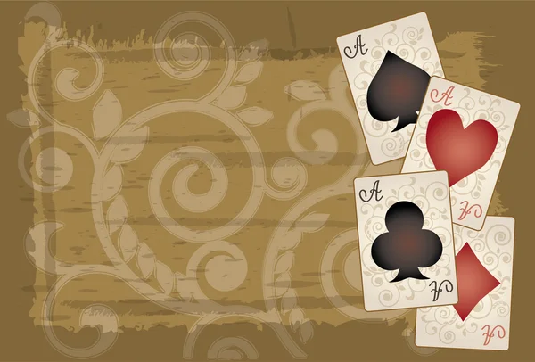 Poker achtergrond in retro stijl, vectorillustratie — Stockvector