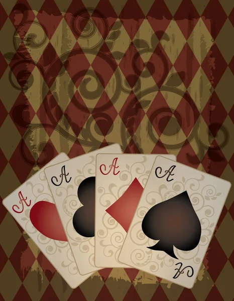 Papel pintado de póker en estilo retro, ilustración vectorial — Vector de stock