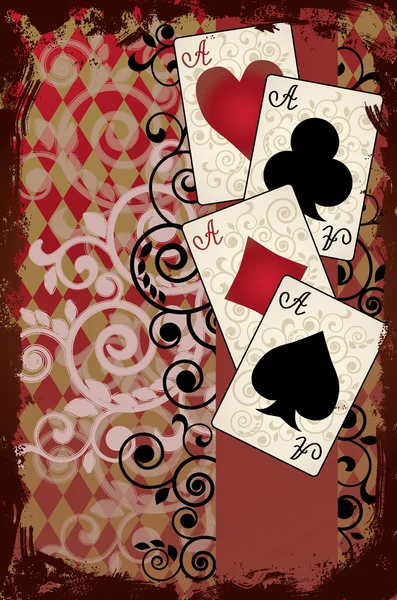 Poker Vintage Poster , vector illustration — Stock vektor