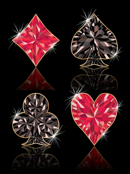 Eléments de poker précieux, illustration vectorielle — Image vectorielle