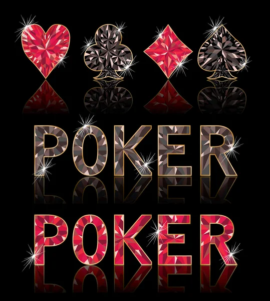 Éléments de poker diamant, illustration vectorielle — Image vectorielle