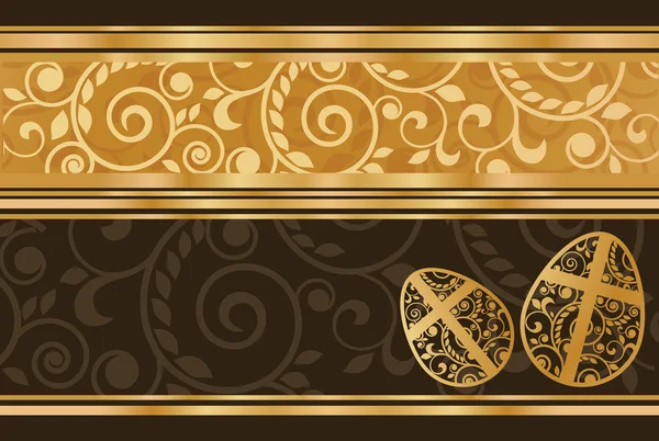 Piękny złoty transparent Wielkanoc, ilustracji wektorowych — Wektor stockowy