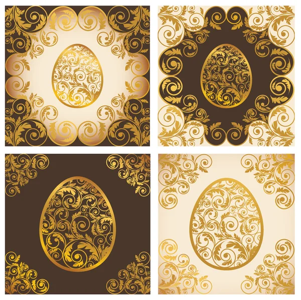 Set cartes de Pâques, illustration vectorielle — Image vectorielle