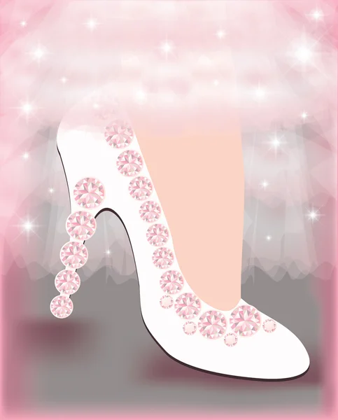 Bruiloft schoenen voor de bruid, vector illustratie — Stockvector